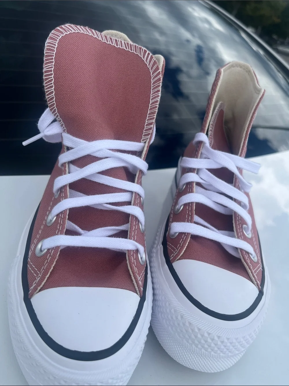 Converse Kids High-Top Canvas Sneakers in Terracotta